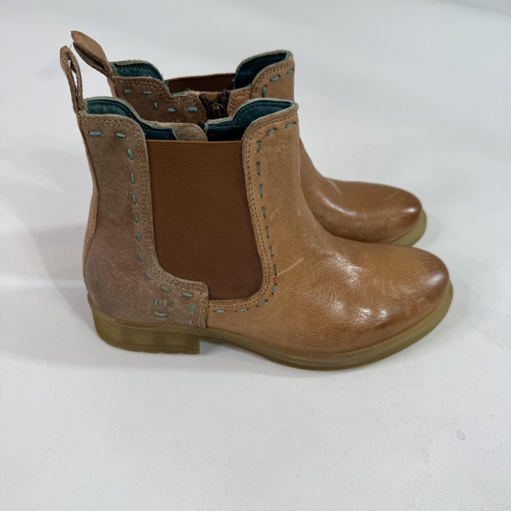Roan Hostile Boots Womens Size 6.5 Brown Leather Ankle Chelsea Side Zip